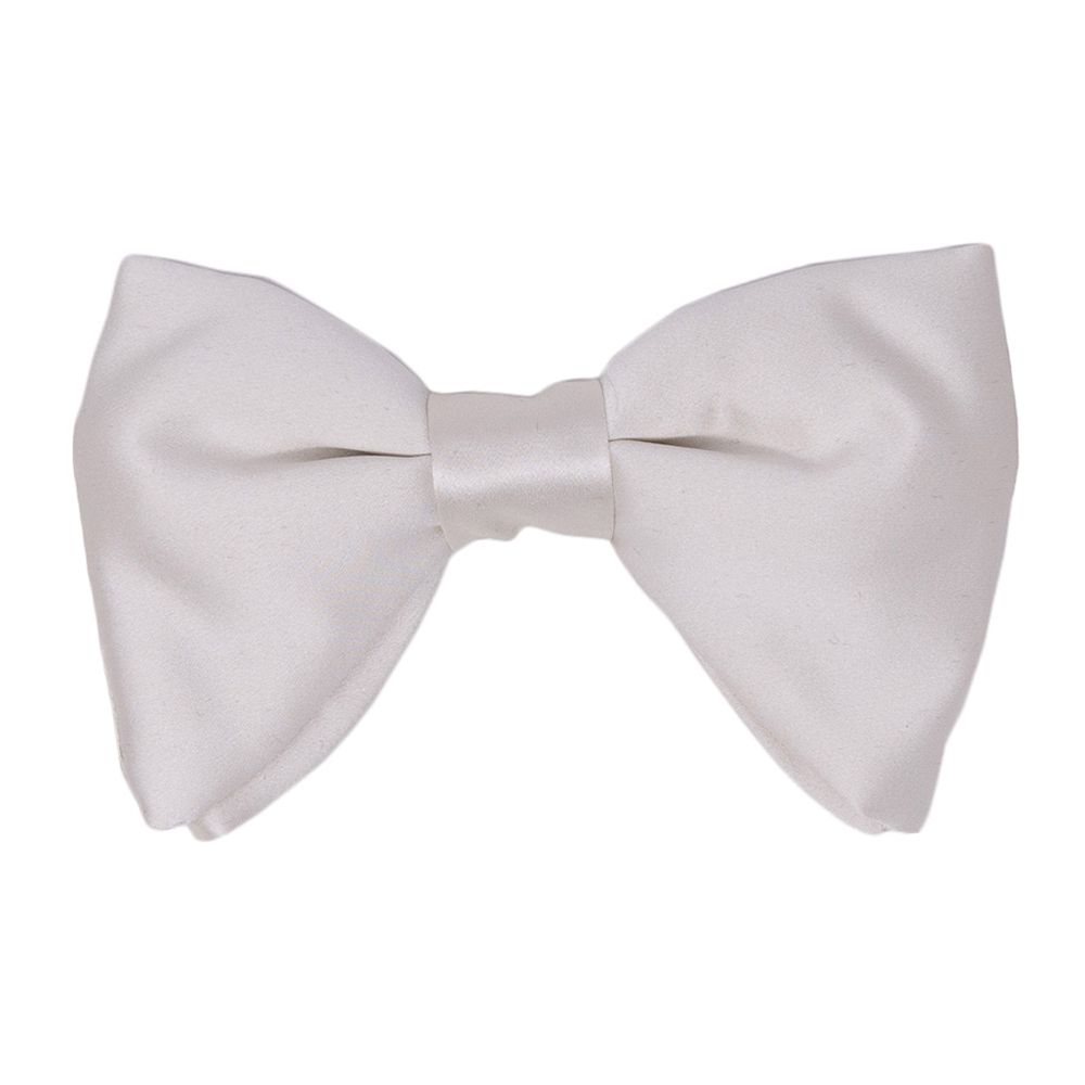white silk bow tie