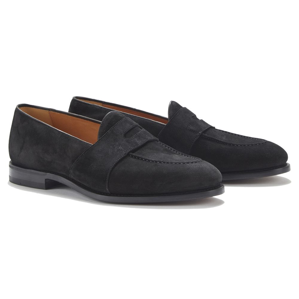 boys black suede loafers