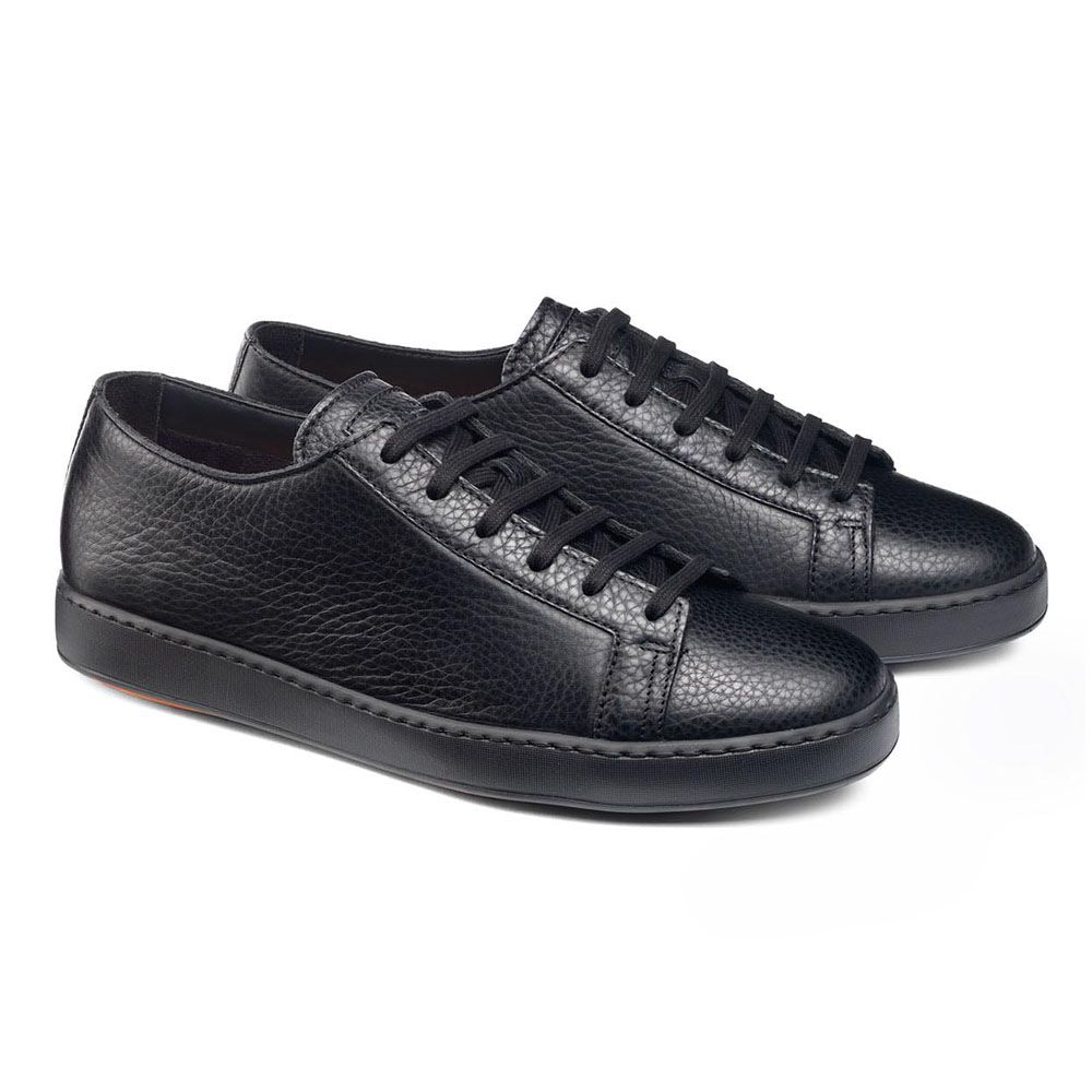 santoni black sneakers