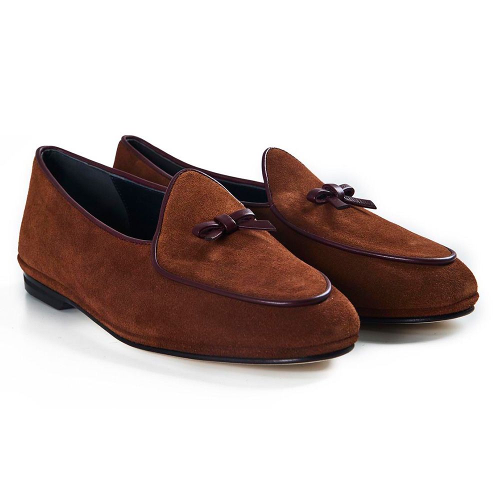 Rubinacci Tobacco Marphy Suede Loafers 